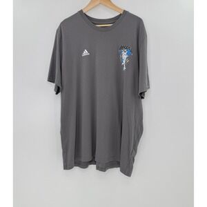 Adidas Messi Graphic T-Shirt Mens 2XL Gray Short‎ Sleeve Soccer Football Fan Tee